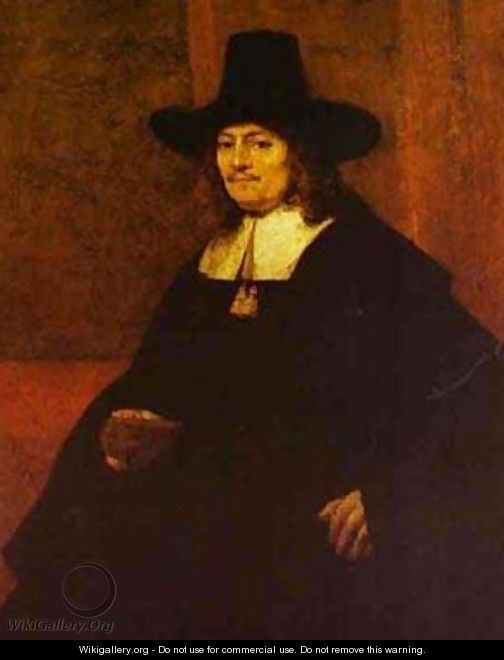 Portrait Of A Man In A Tall Hat 1662 - Harmenszoon van Rijn Rembrandt