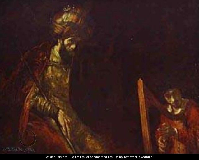 David Playing The Harp Before Saul 1656 - Harmenszoon van Rijn Rembrandt