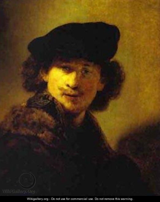 Self Portrait With Velvet Beret And Furred Mantel 1634 - Harmenszoon van Rijn Rembrandt