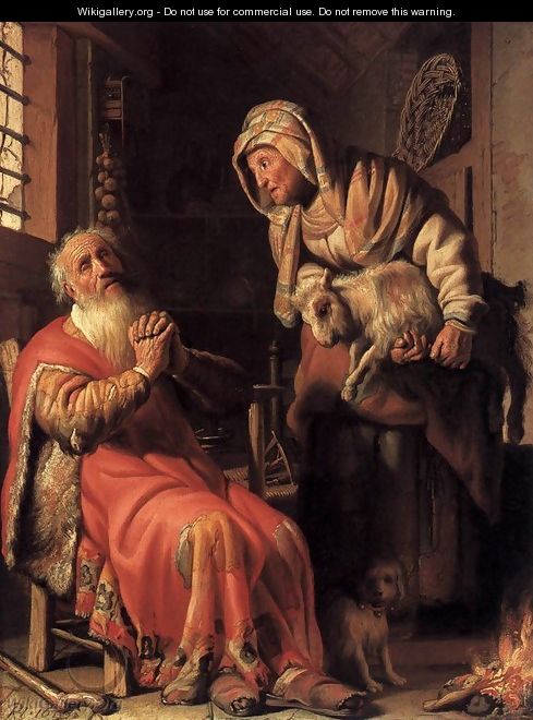 Tobit Accusing Anna of Stealing the Kid 1626 - Harmenszoon van Rijn Rembrandt
