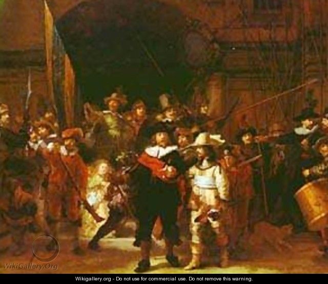 The Night Watch (The Militia Company Of Captain Frans Banning Cocq And Of Lieutenant Willem Van Ruytenburgh) 1642 - Harmenszoon van Rijn Rembrandt