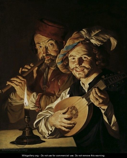 The Lautenist and the Flautist 1640 1650 - Matthias Stomer