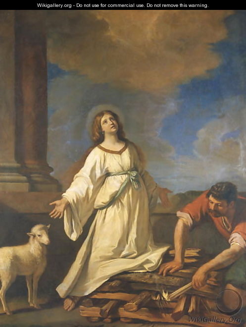 St Agnes on the Pyre - Guercino