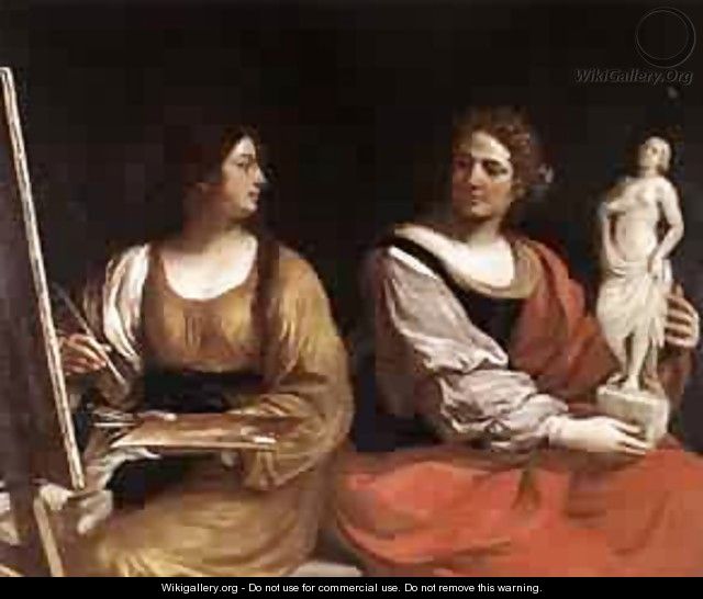 Allegory Of Painting And Sculpture 1637 - Guercino