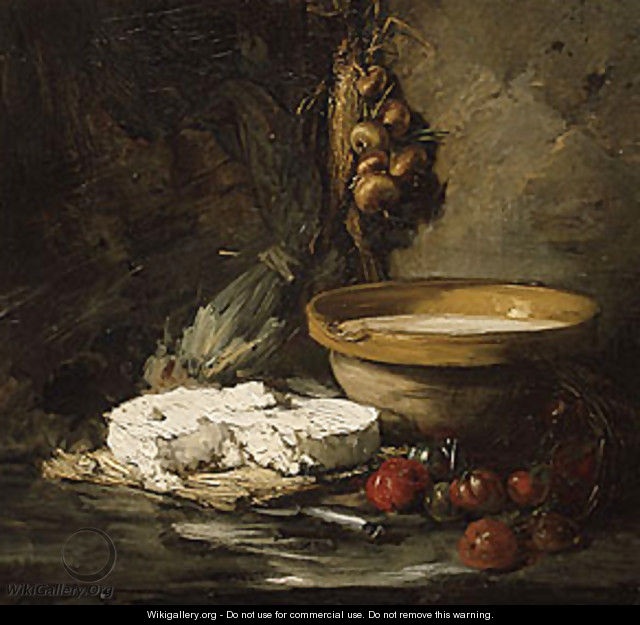 Still Life with Cheese probably late 1870s - Antoine Vollon