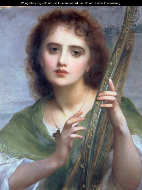A Lady with Lyre - Edward Charles Halle