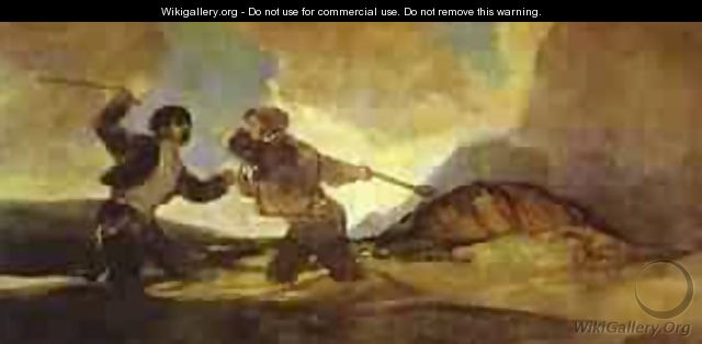 Fight With Clubs 1820-1823 - Francisco De Goya y Lucientes