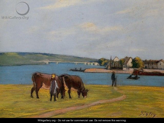 Cows by the Seine at Saint-Mammes 1895 - Alfred Sisley
