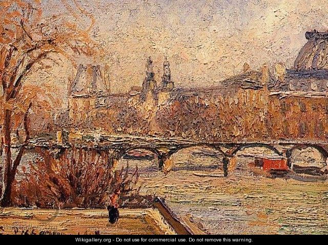 The Louvre Afternoon Rainy Weather 1900 - Camille Pissarro