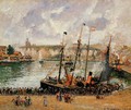 The Inner Harbor Dpeppe High Tide Morning Grey Weather 1902 - Camille Pissarro