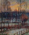 The Effect of Snow Sunset Eragny 1895 - Camille Pissarro