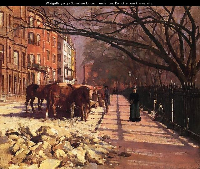 Beacon Street Boston 1884 - Sanford Robinson Gifford
