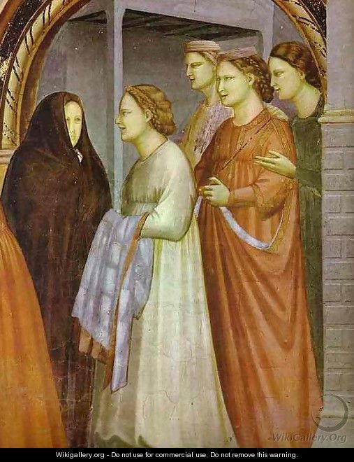 The Meeting At The Golden Gate Detail 1304-1306 - Giotto Di Bondone