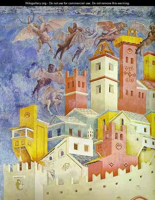 The Expulsion Of The Demons From Arezzo Detail 1295-1300 - Giotto Di Bondone
