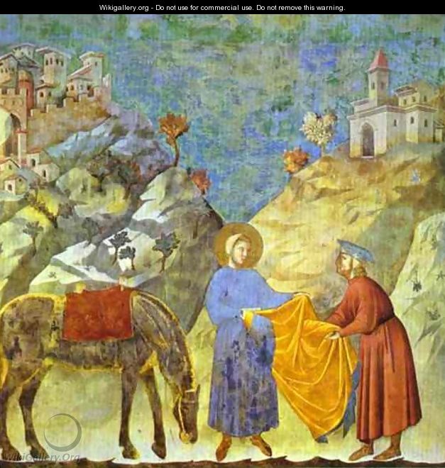 St Francis Giving His Cloak To A Poor Man 1295-1300 - Giotto Di Bondone