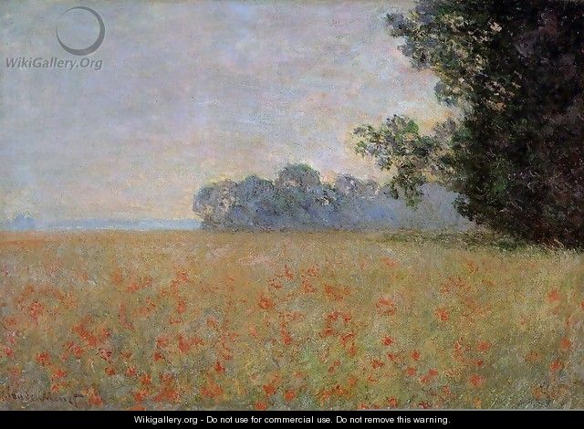 Oat and Poppy Field2 1890 - Claude Oscar Monet