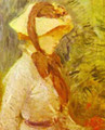 Young Woman With A Straw Hat 1884 - Berthe Morisot