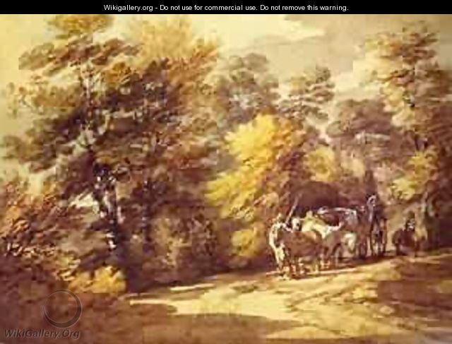 Wooded Landscape With A Waggon In The Shade 1760s - Thomas Gainsborough
