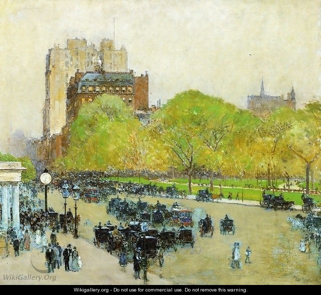 Spring Morning in the Heart of the City (also known as Madison Square, New York) - Frederick Childe Hassam