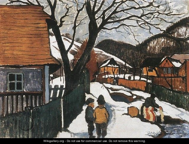Village at Winter 1910 - Robert King