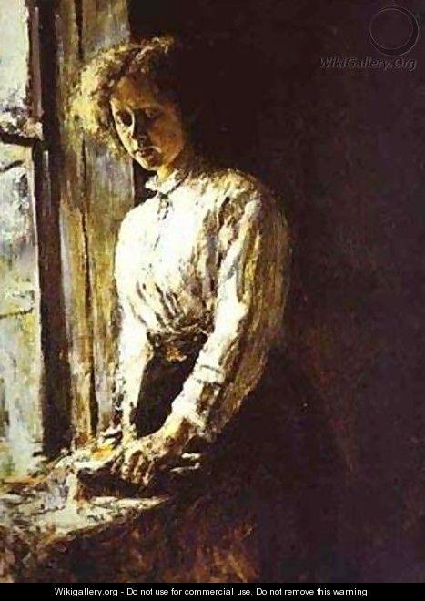 By The Window Portrait Of Olga Trubnikova 1886 - Valentin Aleksandrovich Serov