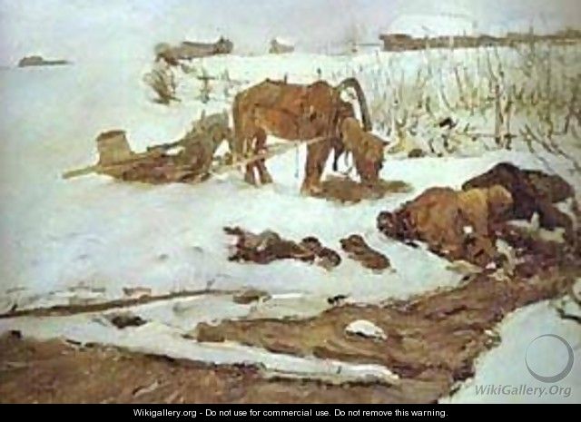 Rinsing Linen On The River Study 1901 - Valentin Aleksandrovich Serov