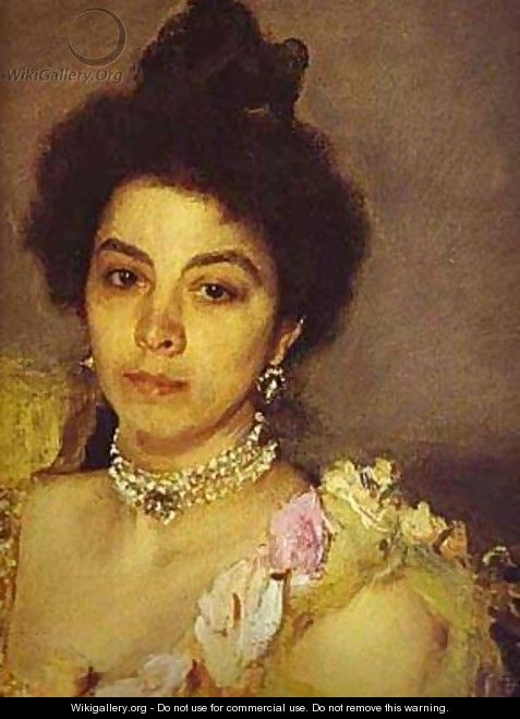Portrait Of Sophia Botkina Detail 1899 - Valentin Aleksandrovich Serov