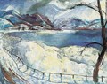 Snowy Danubian Landscape (The Danube during Winter) 1928 - Istvan Desi-Huber