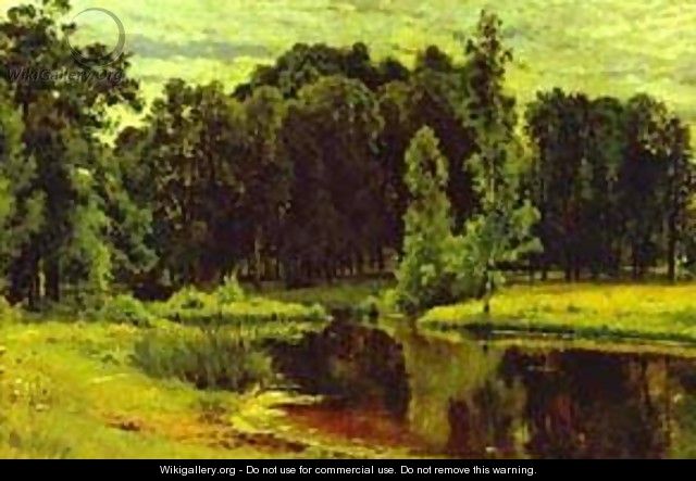 Pond In A Old Park Study 1898 - Ivan Shishkin