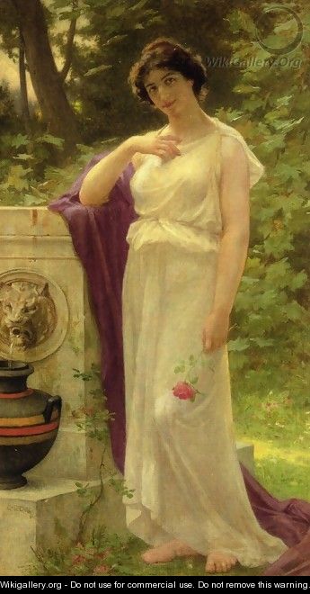 Young Woman with a Rose - Guillaume Seignac
