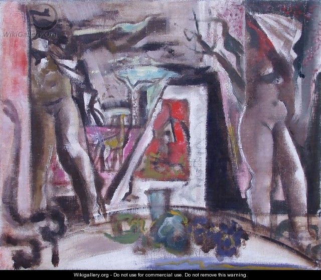 Two Nudes at the Table 1940s - Gizella Domotor