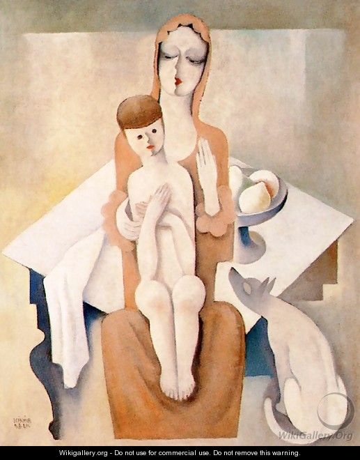 Mother with Child 1930 2 - Aurel Bernath