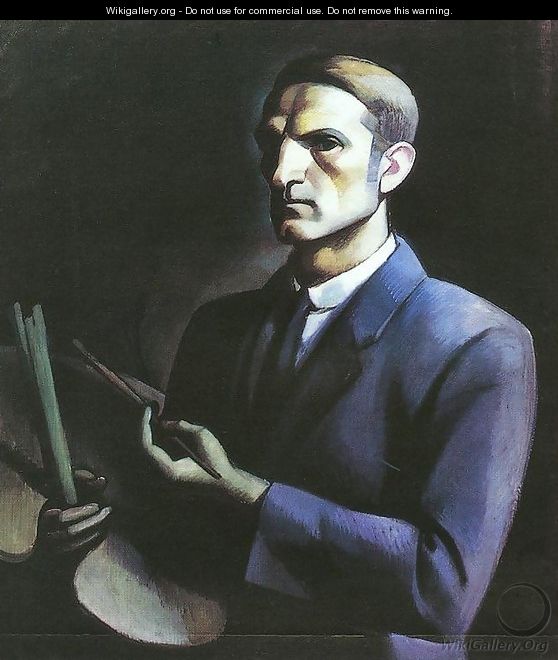 Self portrat with Palette 1912 - Janos Kmetty