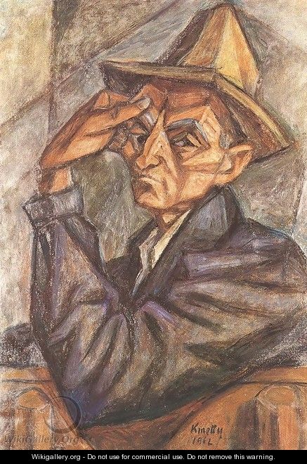 Self portrait with Yellow Hat 1965 - Janos Kmetty