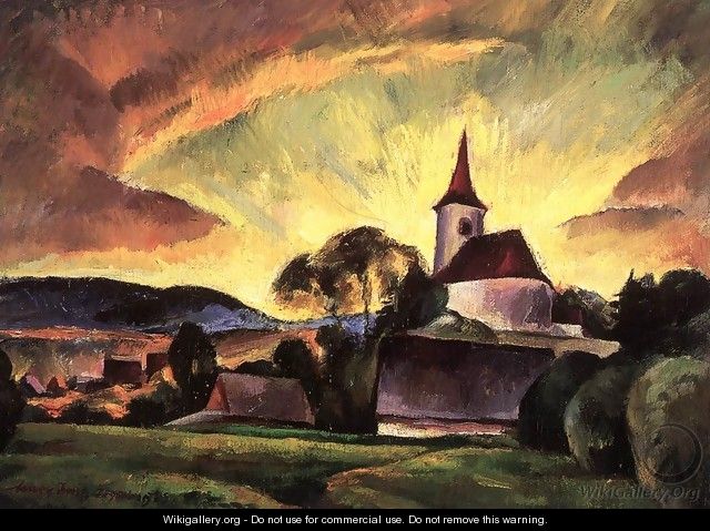 Village in Transylvania 1923 - Gyula Rudnay