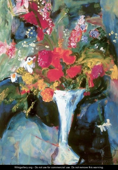 Flowers in a Blue Vase 1929 - Ferenc Hatvany