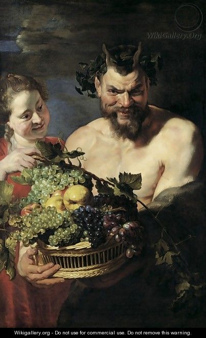 Satyr and Maid with Fruit Basket 1615 - Peter Paul Rubens
