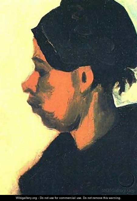 Head Of Peasant Woman With Dark Cap 1885 - Vincent Van Gogh