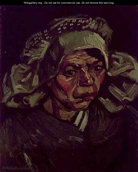 Head Of A Peasant Woman With A White Cap 1885 - Vincent Van Gogh