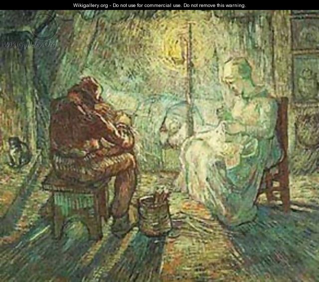 Evening The Watch (After Millet) 1889 - Vincent Van Gogh