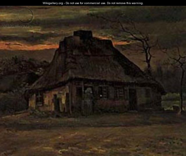 Cottage At Nightfall 1885 - Vincent Van Gogh