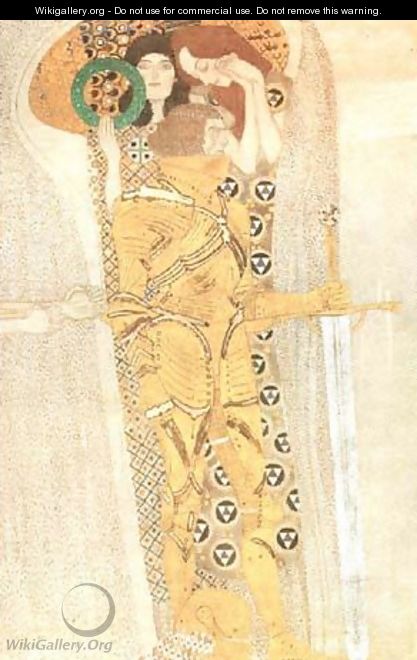 Yearning for Happiness Detail from Bethoven Frieze 1905 - Gustav Klimt