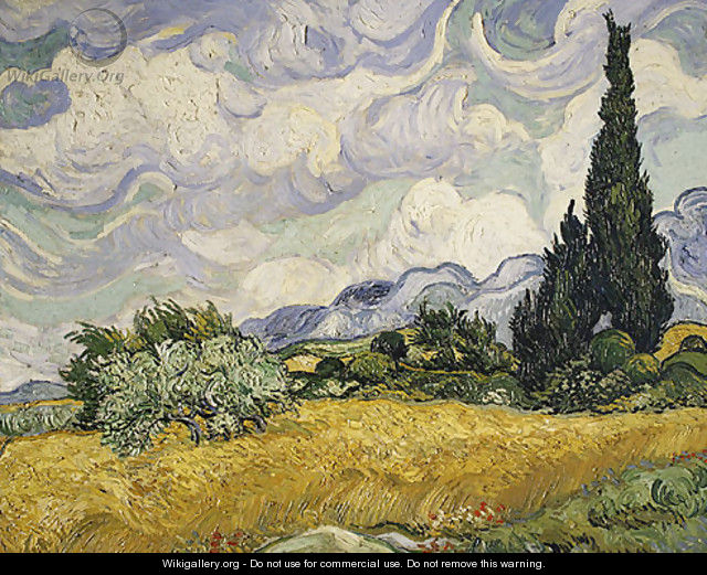 Wheat Field with Cypresses 1889 - Vincent Van Gogh