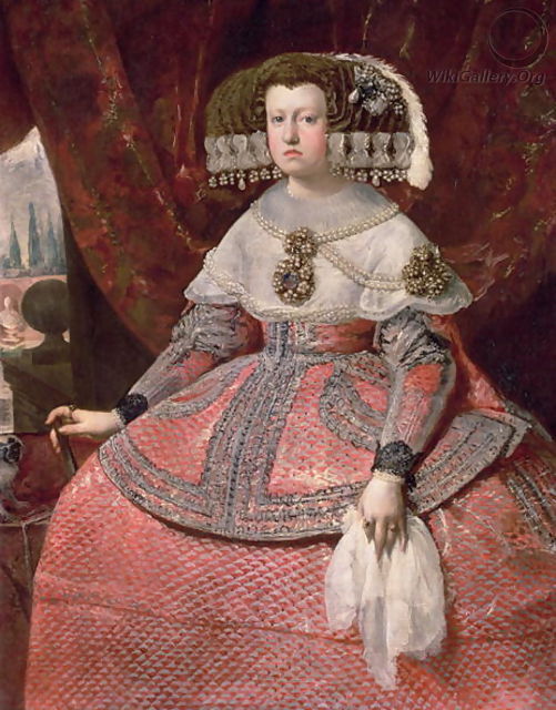 Queen Maria Anna of Spain in a red dress 1655 60 - Diego Rodriguez de Silva y Velazquez