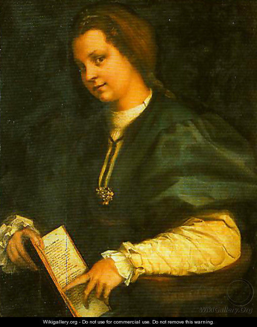 Portrait of a Girl (Lady with a Book of Petrarch) - Andrea Del Sarto