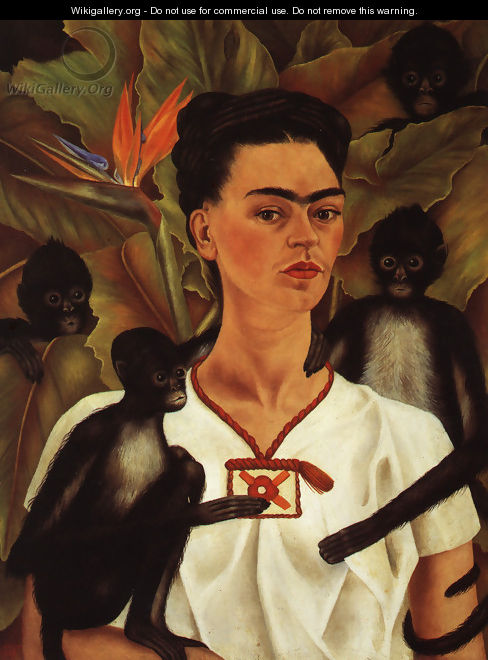 Self Portrait With Monkey 1943 - Frida Kahlo
