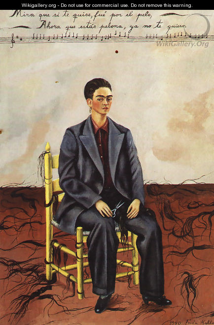 Self Portrait With Cropped Hair 1940 - Frida Kahlo
