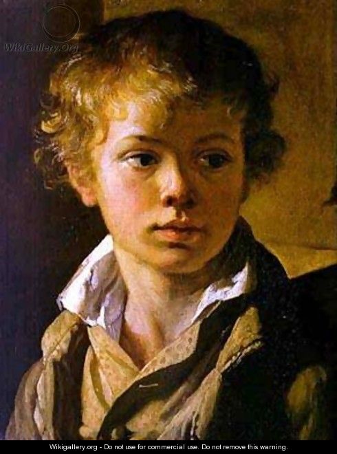 Head Of A Boy Portrait Of Av Tropinin 1818 - Vasili Andreevich Tropinin
