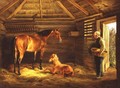 English Mare With Her Foals 1833 - Albrecht Adam