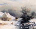 Little Russian Ox Cart in Wintert - Ivan Konstantinovich Aivazovsky